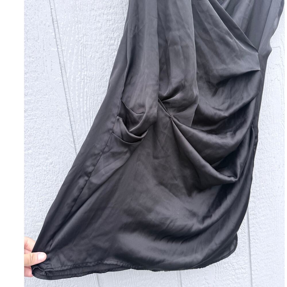 MARELLA max mara black 100% silk avant garde sleeveless artsy longline tunic top - Picture 4 of 6